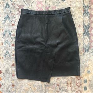 H&M Faux Leather Asymmetrical Skirt Size 8